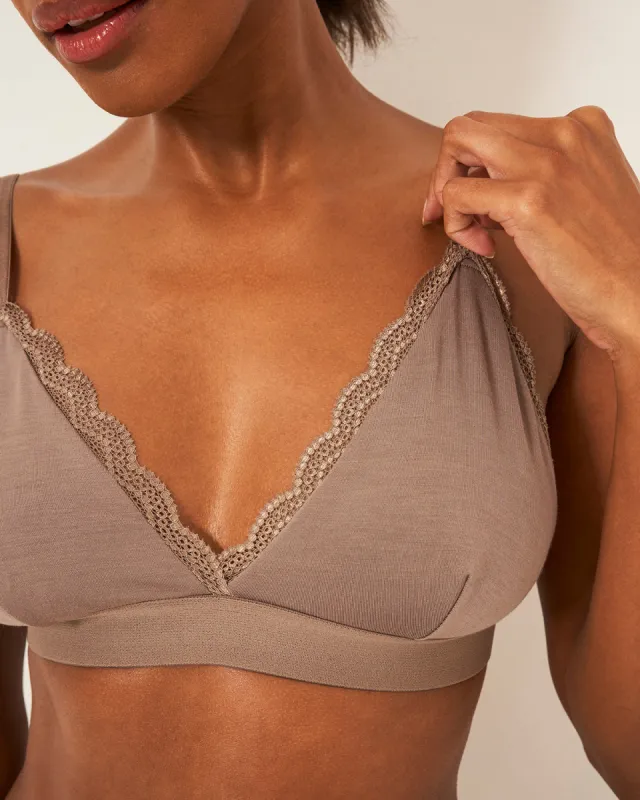 Lace Bralette - Taupe sold by Stripe & Stare