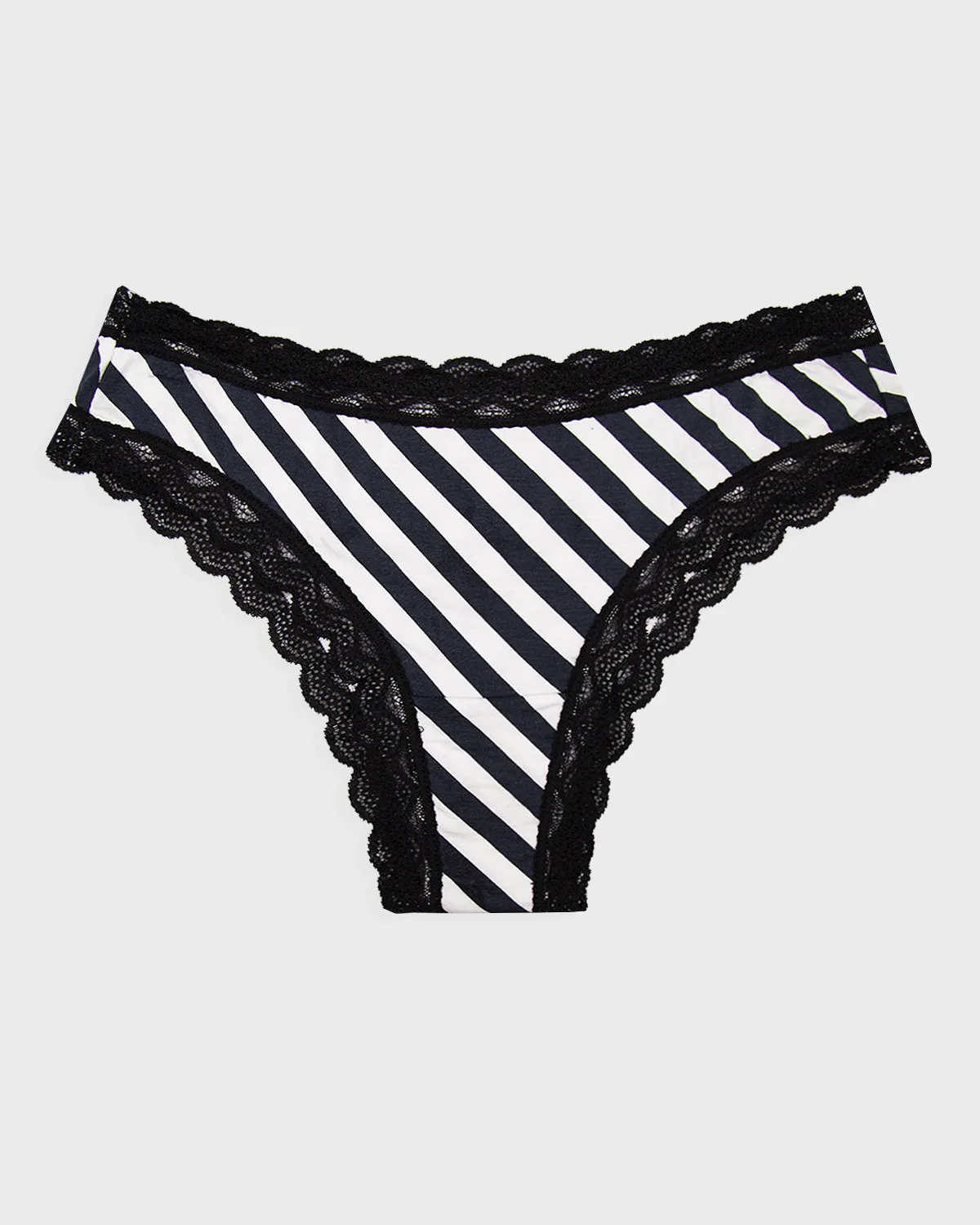 Brazilian Knicker - Monochrome Diagonal Stripe sold by Stripe & Stare