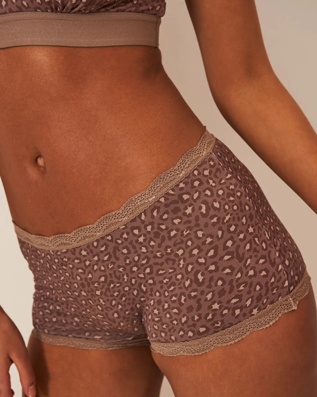 Hipster Knicker - Neutral Leopard Taupe sold by Stripe & Stare product image thumbnail 5