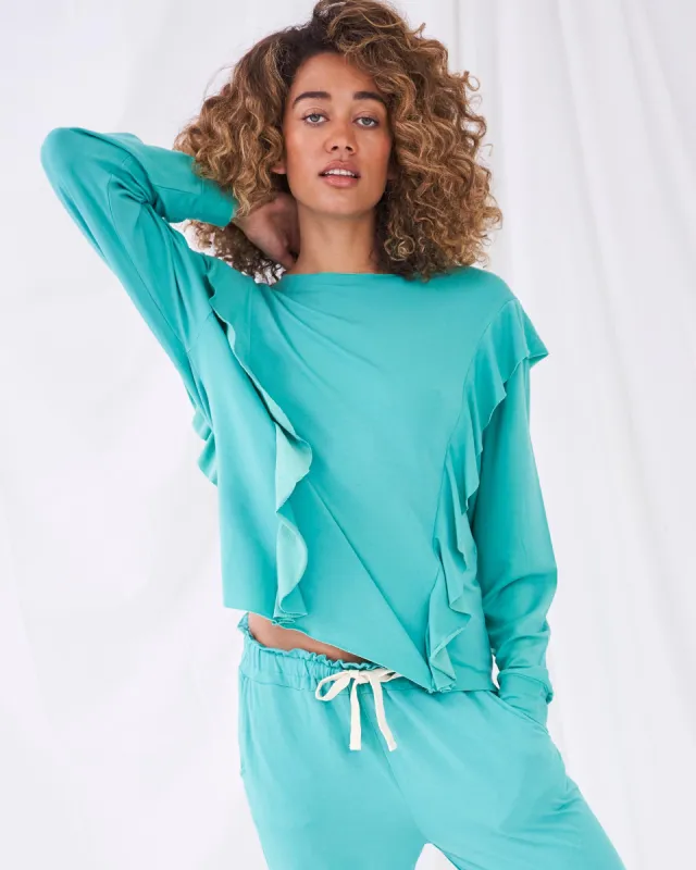 Happy Place - Electric Mint Amelie Sweatshirt sold by Stripe & Stare