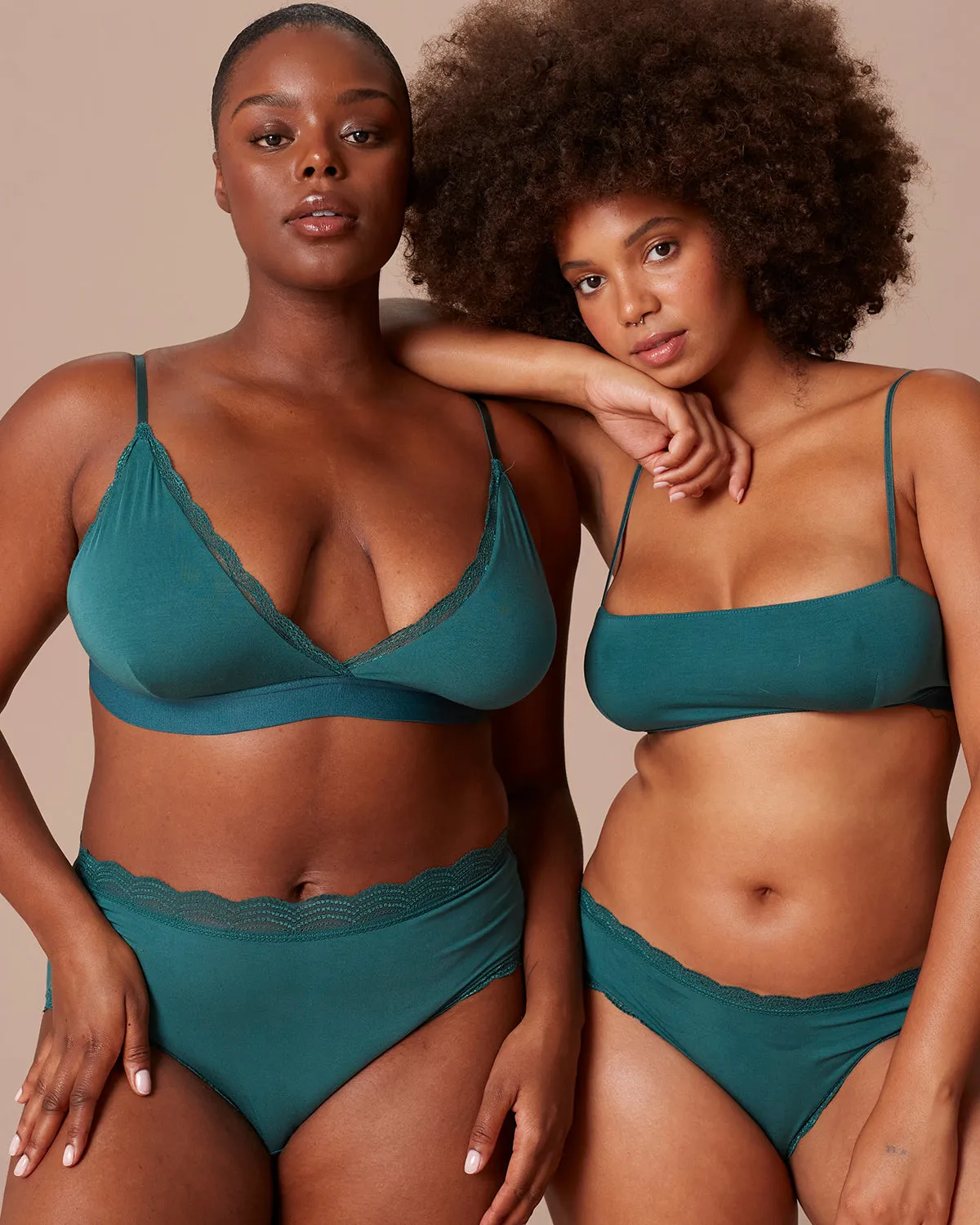 Lace Bralette - Forest Green sold by Stripe & Stare product image thumbnail 5