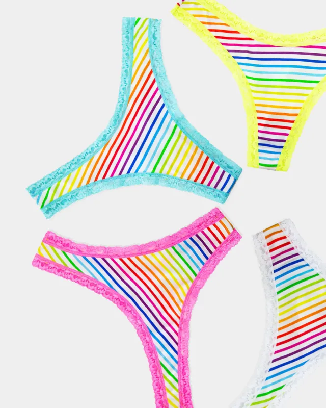 Thong Four Pack - Over the Rainbow sold by Stripe & Stare