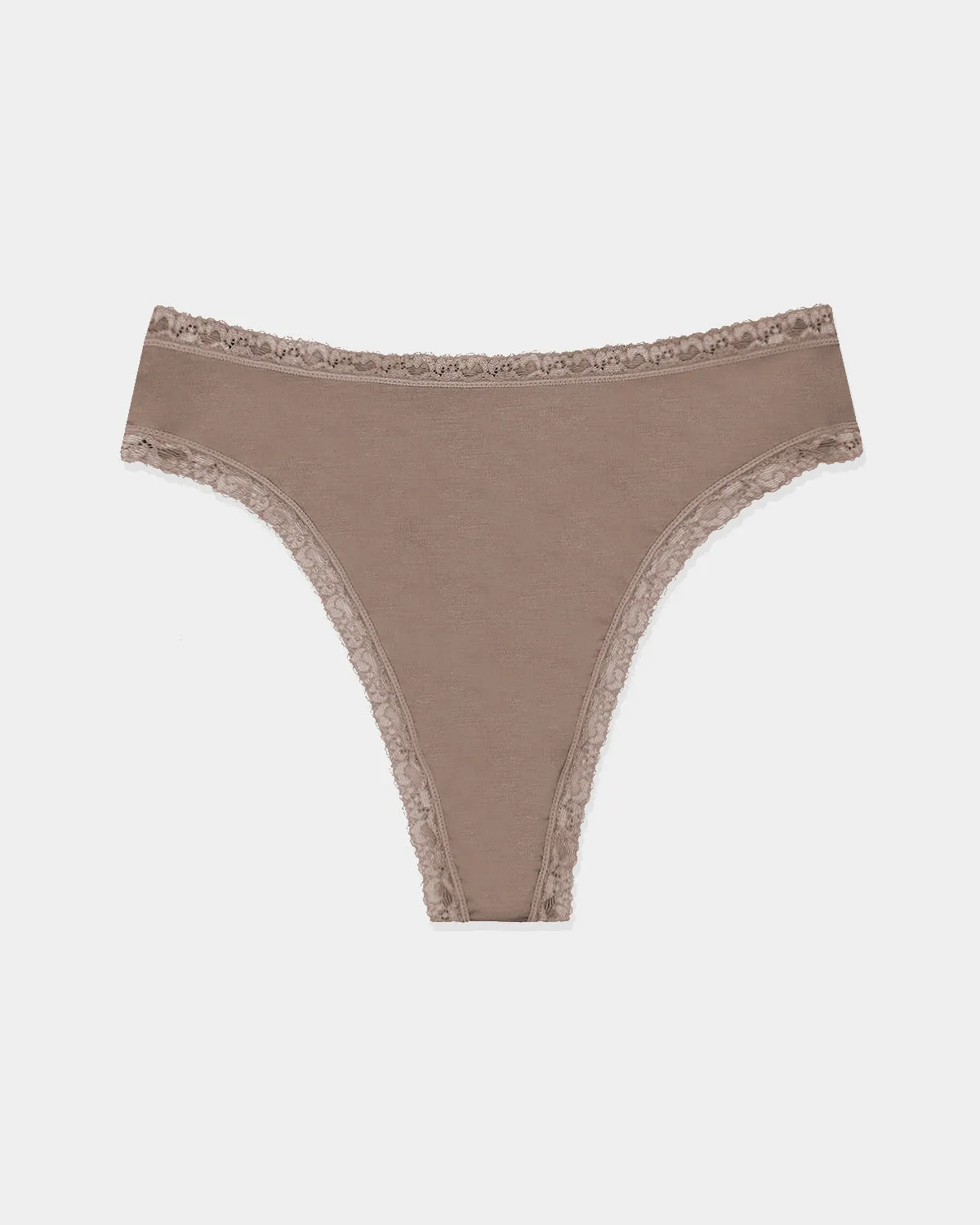 High Waisted Thong - Taupe sold by Stripe & Stare
