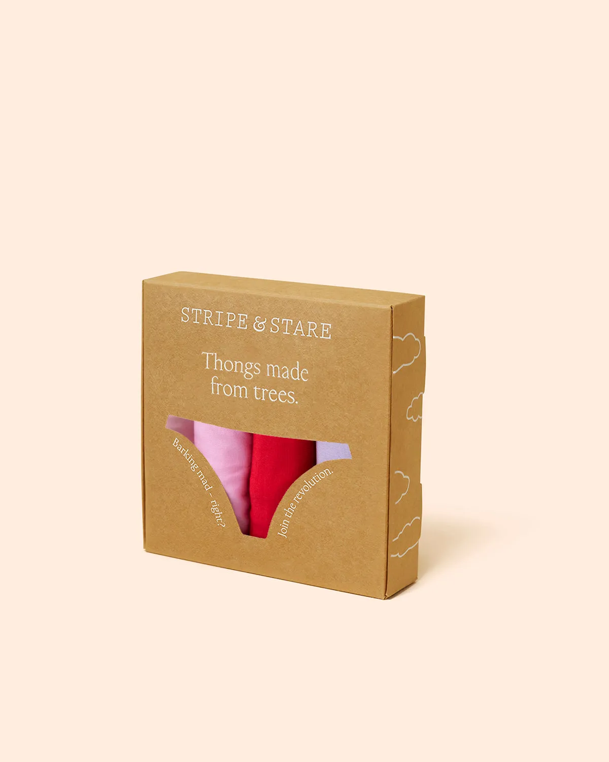 Thong Four Pack - Pink and Red Contrast sold by Stripe & Stare product image thumbnail 2