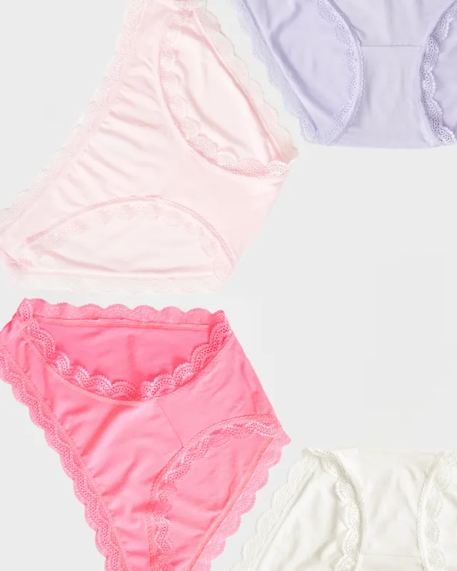 The Original Knicker Four Pack - Pink Macaroon sold by Stripe & Stare