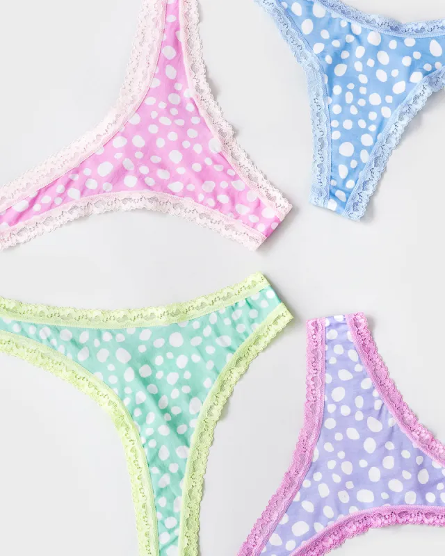 Thong Four Pack - Pastel Drop sold by Stripe & Stare