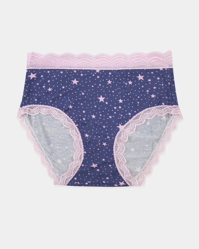 High Rise Knicker - Indigo and Pirouette Stars sold by Stripe & Stare