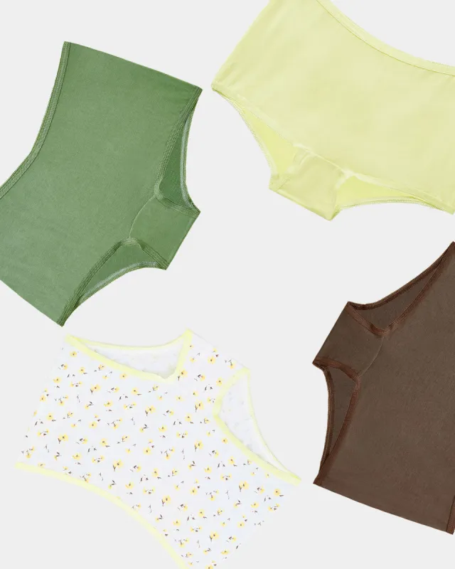 Camille Picot Hipster Knicker Four Pack sold by Stripe & Stare