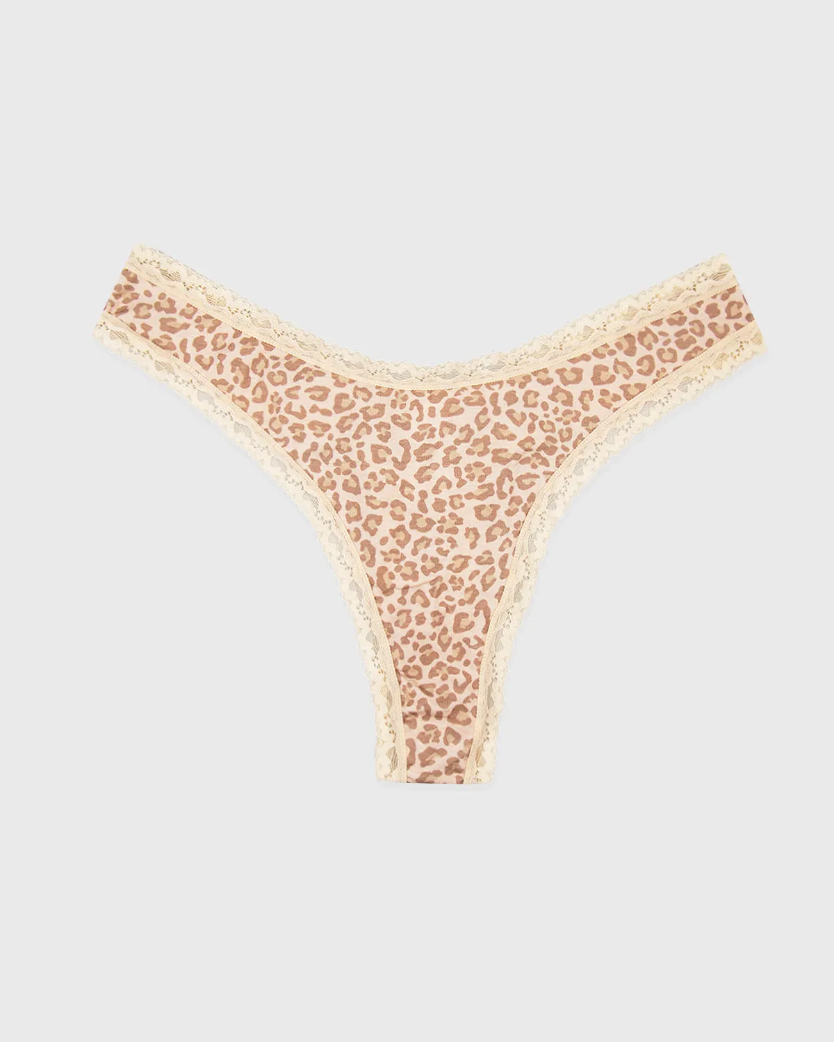 Thong - Neutral Leopard Sand sold by Stripe & Stare
