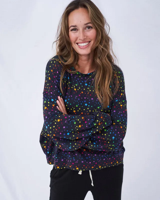 Relaxed Sweatshirt - Rainbow Stars sold by Stripe & Stare