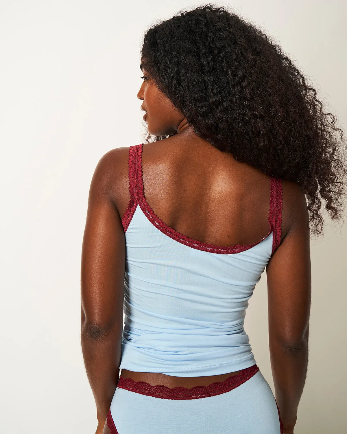 Lace Cami - Aruba Blue and Rouge sold by Stripe & Stare product image thumbnail 3