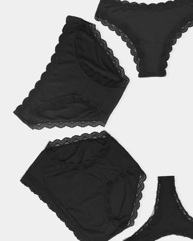 The Discovery Knicker Pack - Black sold by Stripe & Stare
