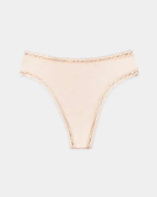 High Waisted Thong  - Sand sold by Stripe & Stare