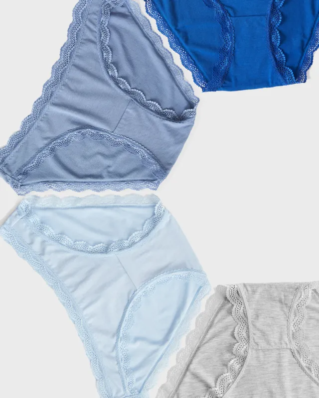 The Original Knicker Four Pack - Basics Blue sold by Stripe & Stare