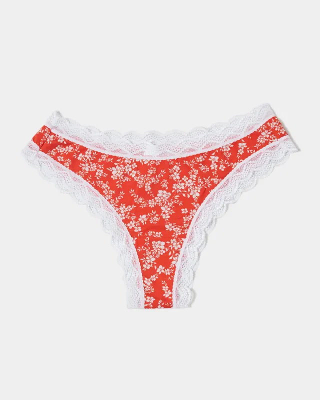 Brazilian Knicker - Red Ditsy sold by Stripe & Stare