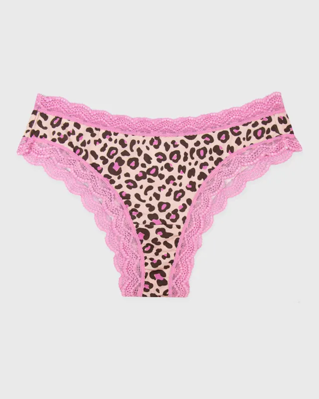 Brazilian Knicker - Liquorice Leopard sold by Stripe & Stare