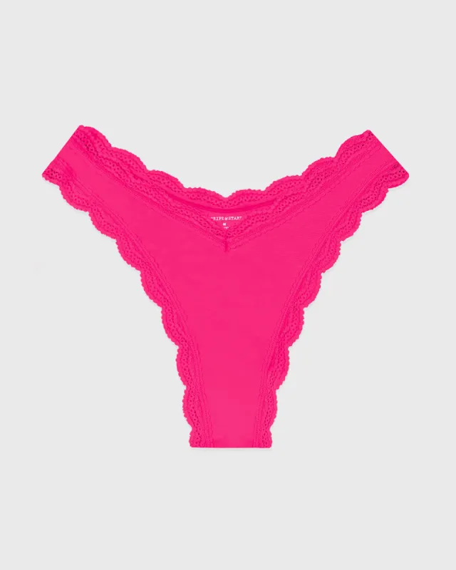 Dipped Thong - Raspberry sold by Stripe & Stare