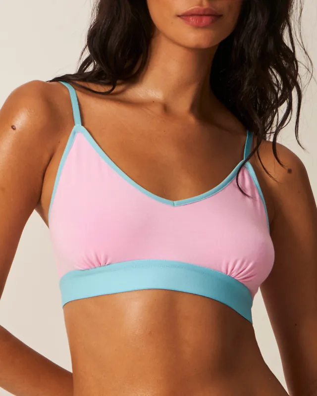 T-Shirt Bra - Candyfloss and Light Turquoise sold by Stripe & Stare