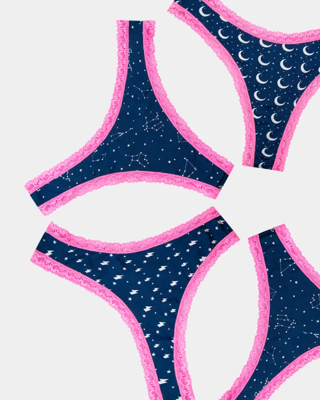 Thong Four Pack - Cosmic Star sold by Stripe & Stare