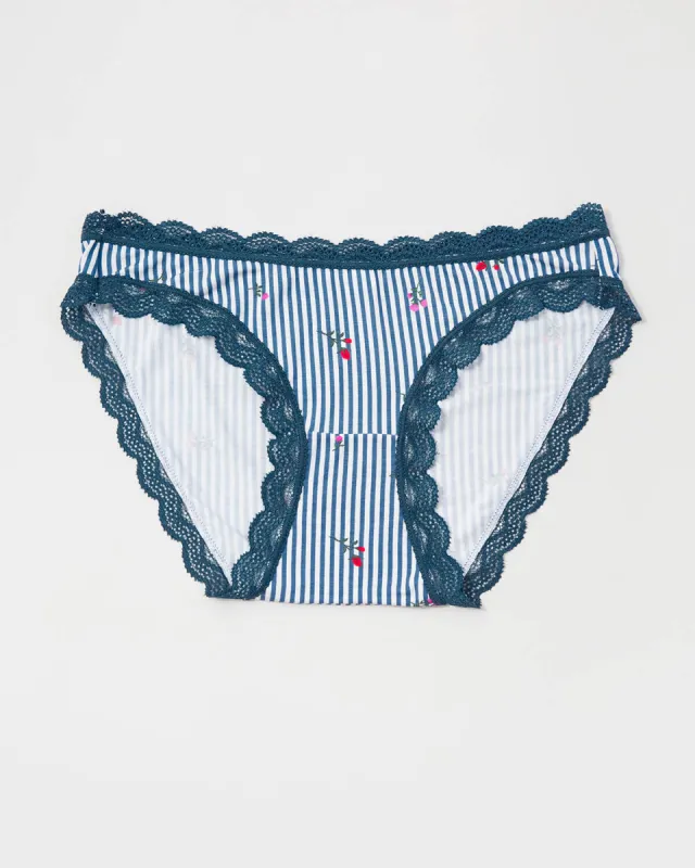 The Original Knicker - Navy Ditsy Stripe sold by Stripe & Stare