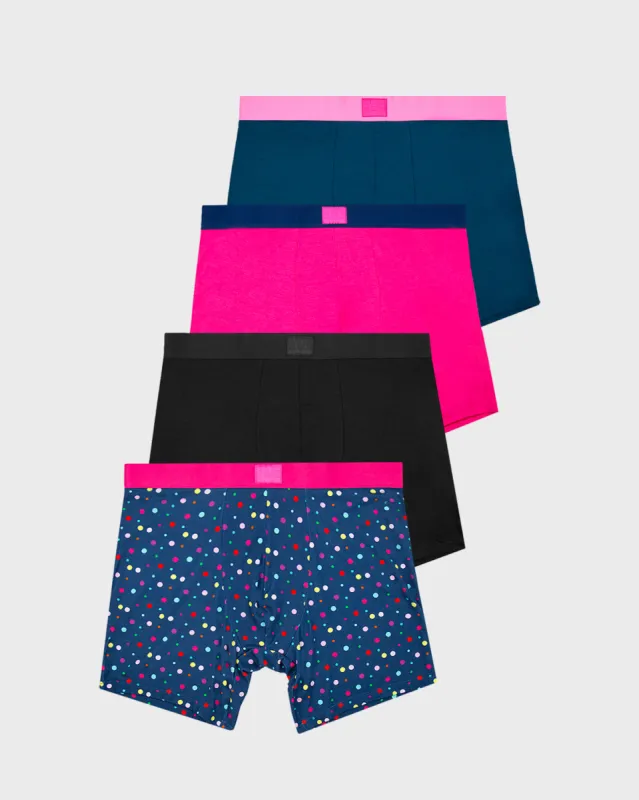 Men's Boxer Four Pack - Confetti Basics sold by Stripe & Stare