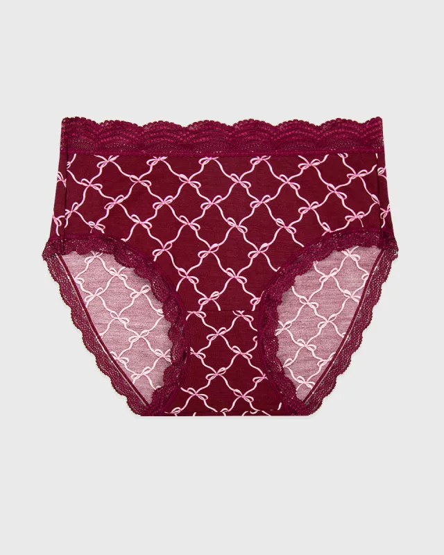 High Rise Knicker - Rouge Bow sold by Stripe & Stare