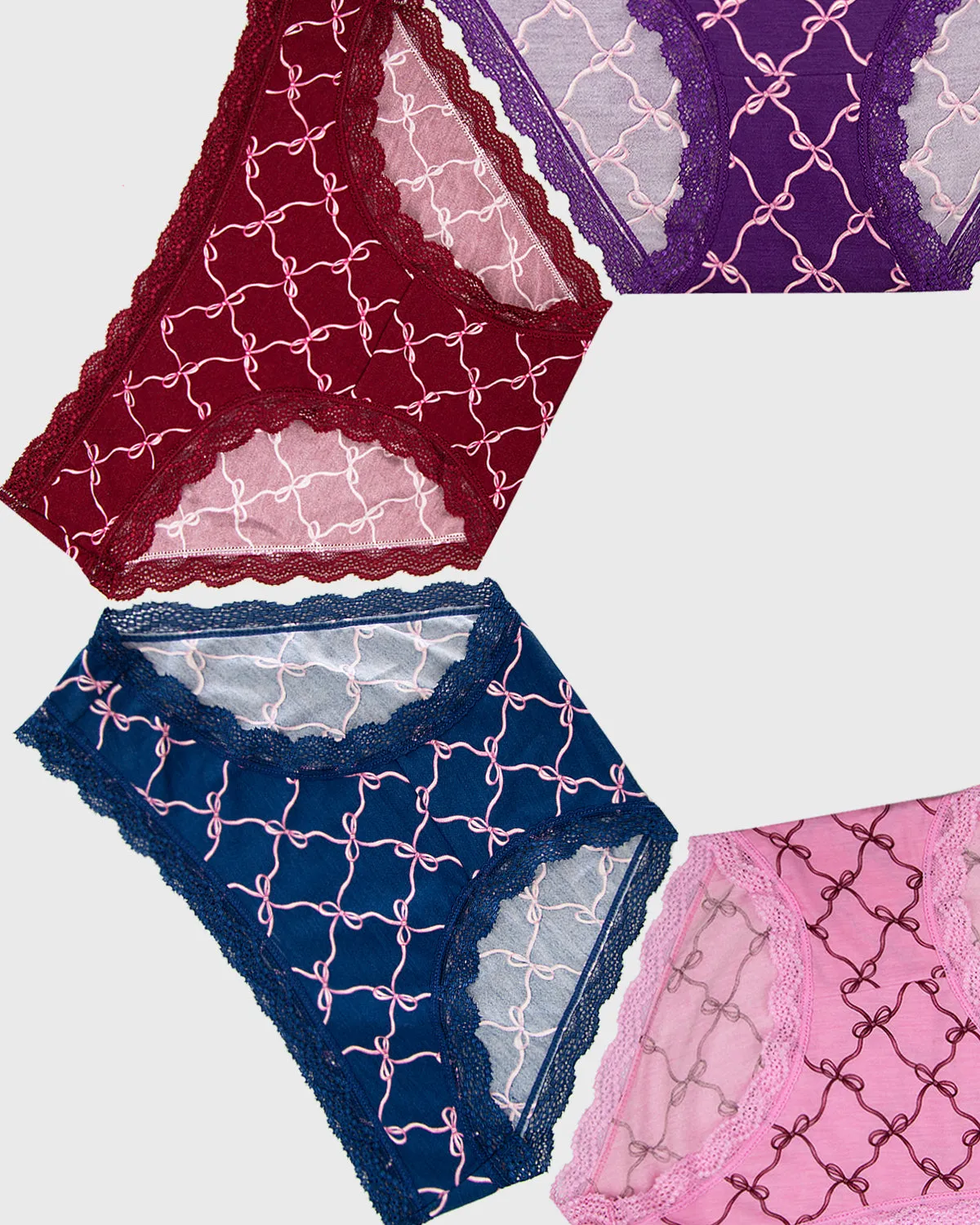 The Original Knicker Four Pack - Say it with a Bow sold by Stripe & Stare