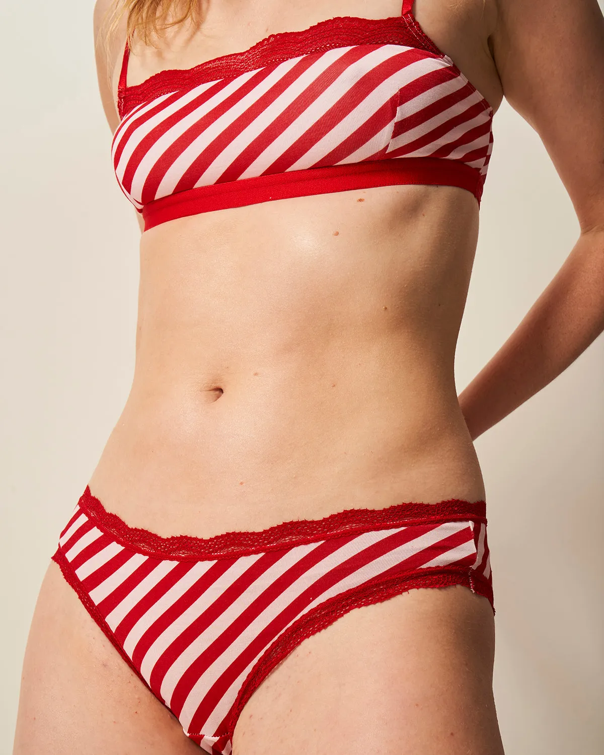 Lace Square Bra - Candy Cane Stripe sold by Stripe & Stare product image thumbnail 3