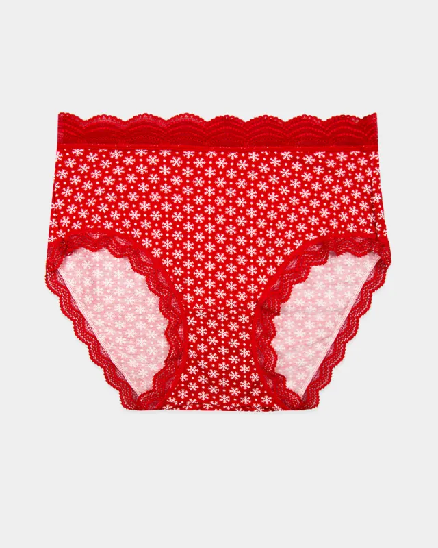 High Rise Knicker - Snowflakes sold by Stripe & Stare