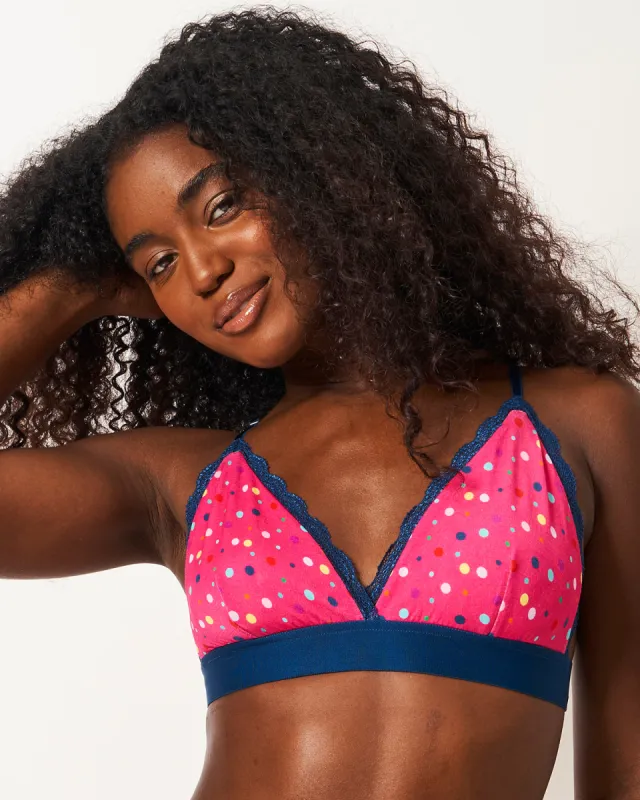 Lace Bralette - Raspberry Confetti sold by Stripe & Stare