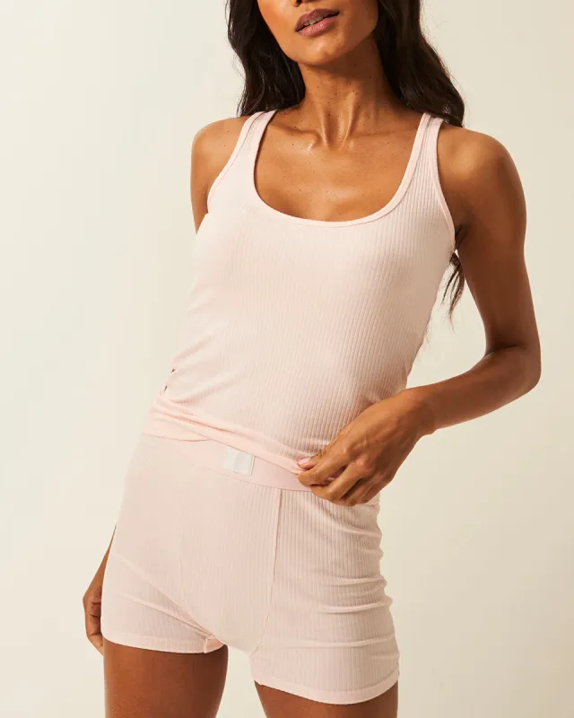 Ribbed Boxer - Pale Pink sold by Stripe & Stare