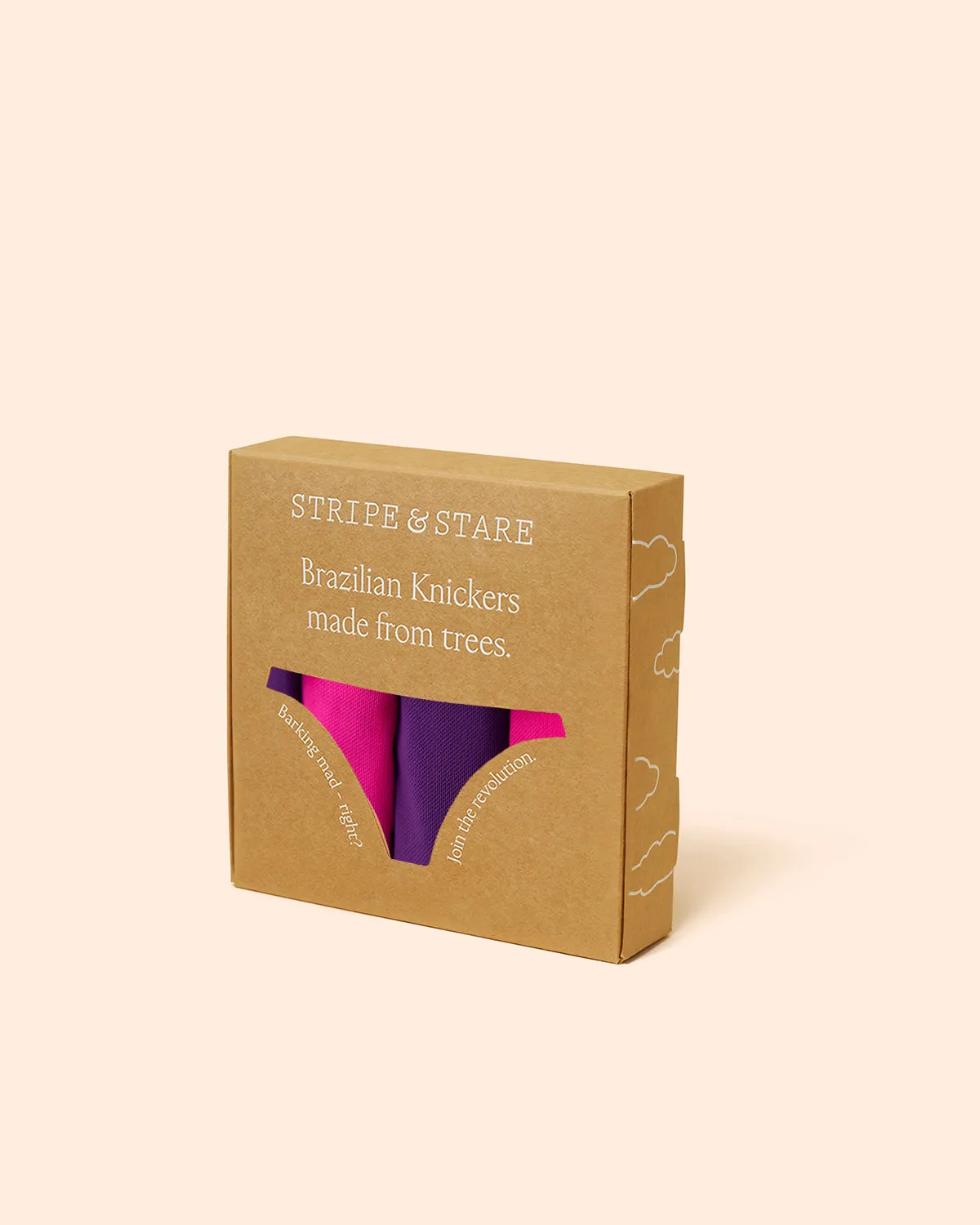 Mesh Brazilian Knicker Four Pack - Purple & Raspberry sold by Stripe & Stare product image thumbnail 2