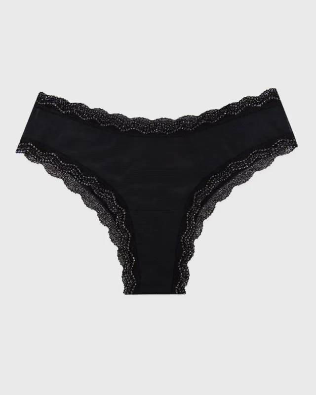 Mesh Brazilian Knicker - Black sold by Stripe & Stare