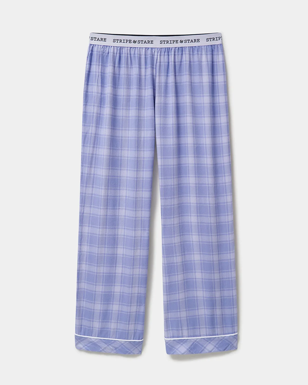 Soft Brushed Woven Pyjama Bottoms - Blue Check sold by Stripe & Stare