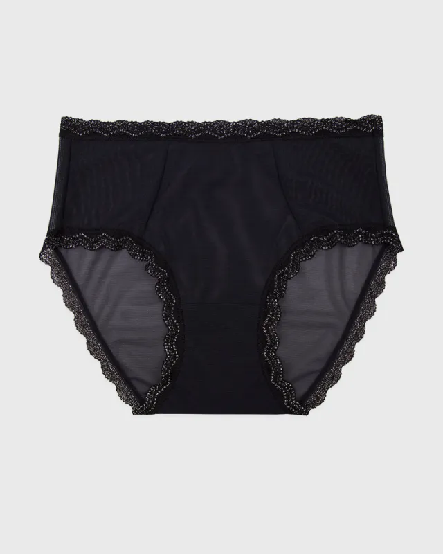 Mesh High Rise Knicker - Black sold by Stripe & Stare