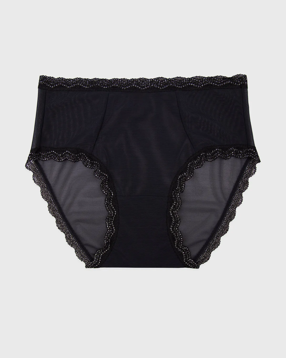 Mesh High Rise Knicker - Black sold by Stripe & Stare