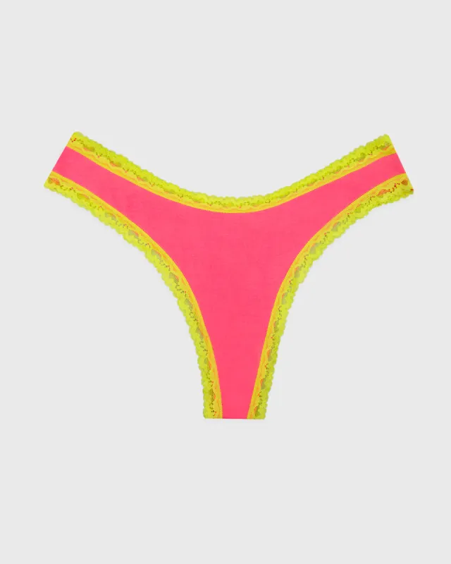 Thong - Electric Neon Pink and Yellow sold by Stripe & Stare