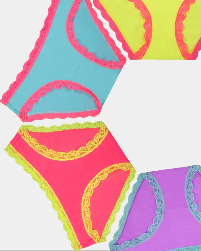 The Original Knicker Four Pack - Electric Neon sold by Stripe & Stare