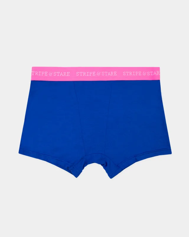 Women's Boxer - Sapphire and Hot Pink sold by Stripe & Stare