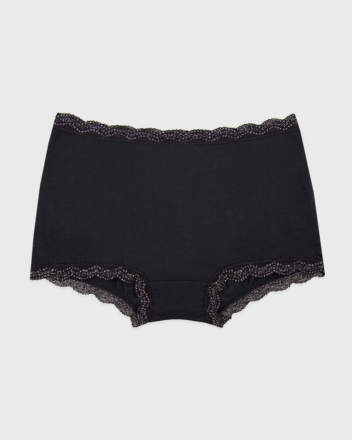 Hipster Knicker - Black Sparkle Lace sold by Stripe & Stare