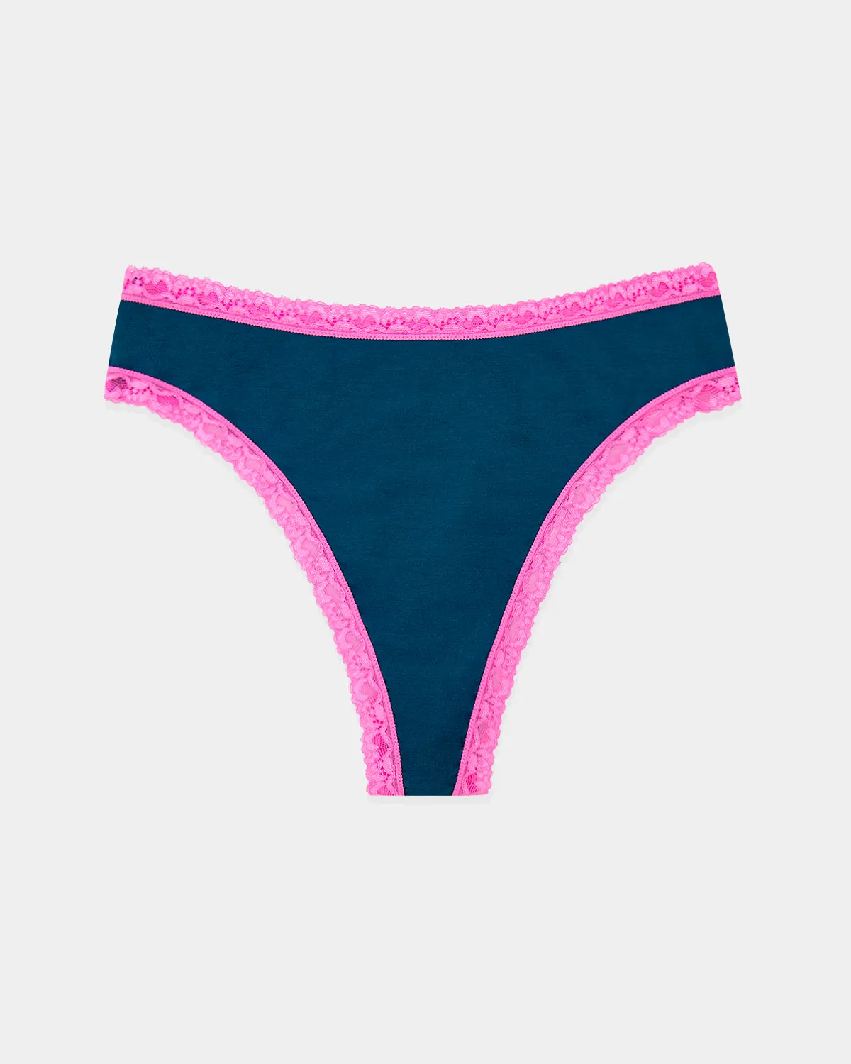 High Waisted Thong - Midnight Neon Pink sold by Stripe & Stare