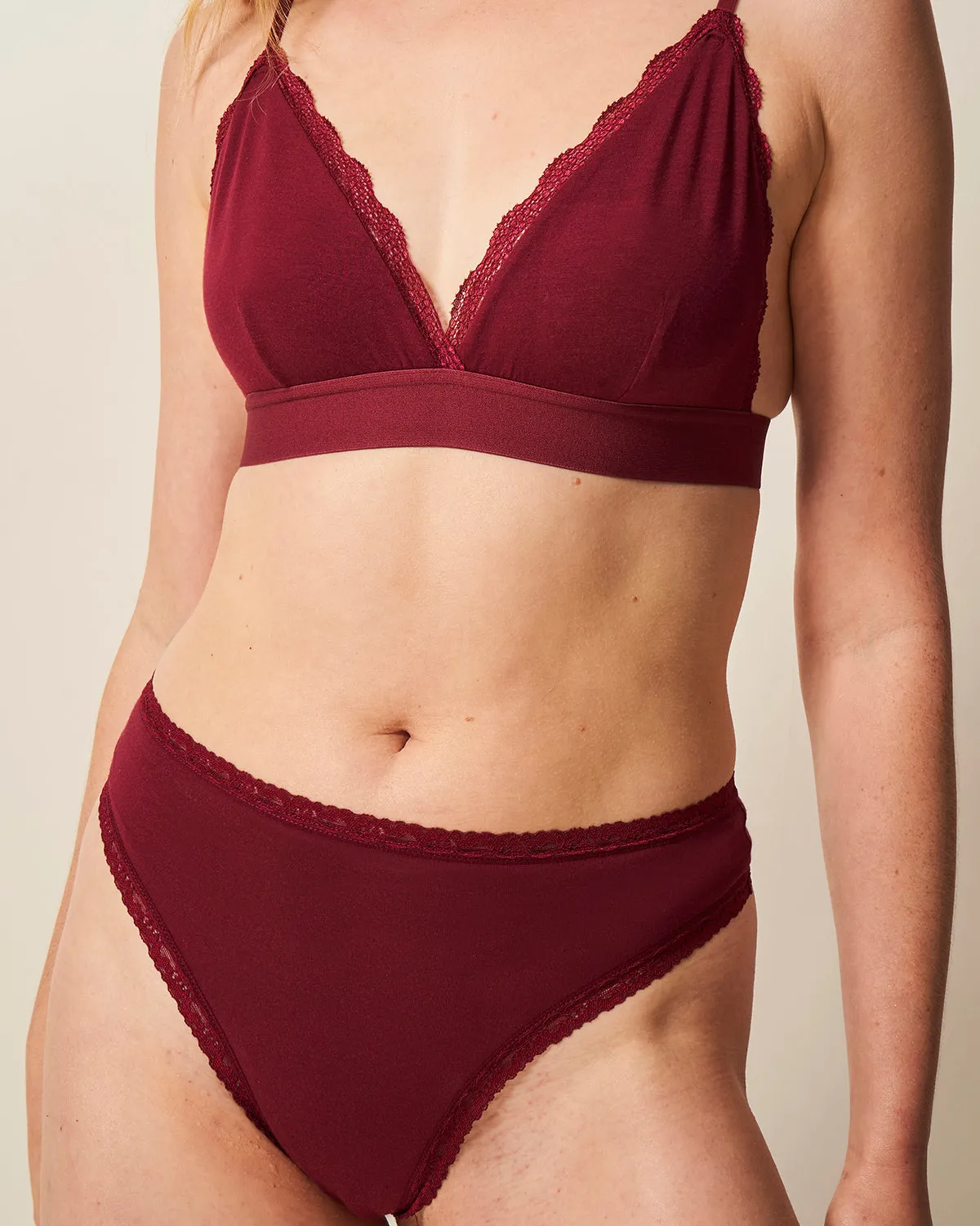 High Waisted Thong - Rouge sold by Stripe & Stare product image thumbnail 3