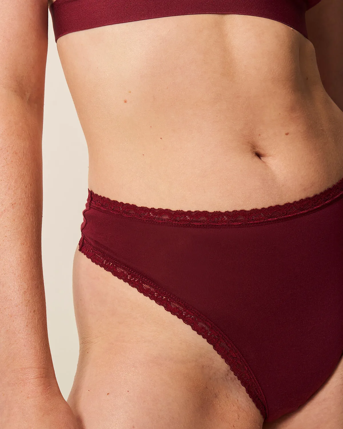 High Waisted Thong - Rouge sold by Stripe & Stare product image thumbnail 5