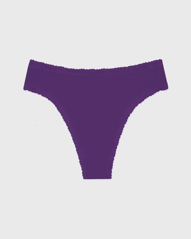 High Waisted Thong - Plum sold by Stripe & Stare