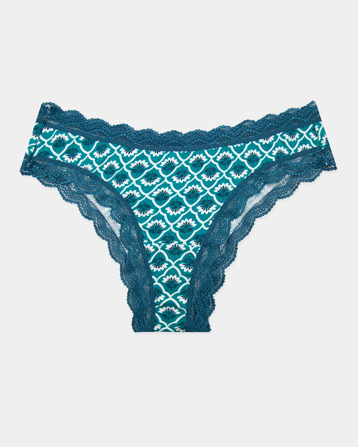 Brazilian Knicker - Teal Floral Tile sold by Stripe & Stare