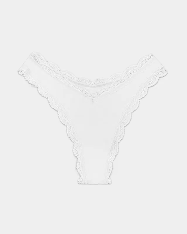Dipped Thong - White sold by Stripe & Stare