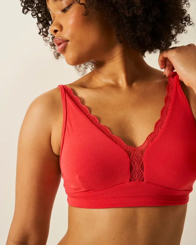 Lace Plunge Bra - Hibiscus sold by Stripe & Stare