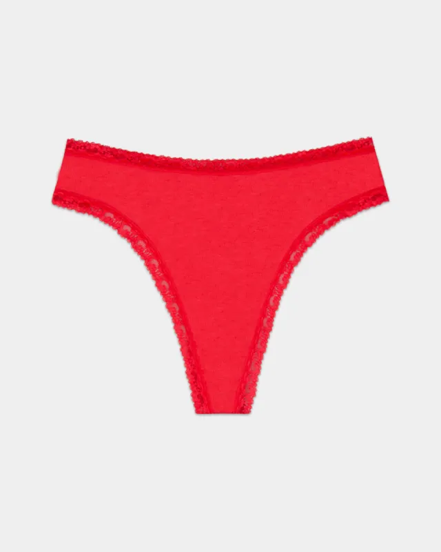 High Waisted Thong - Hibiscus sold by Stripe & Stare