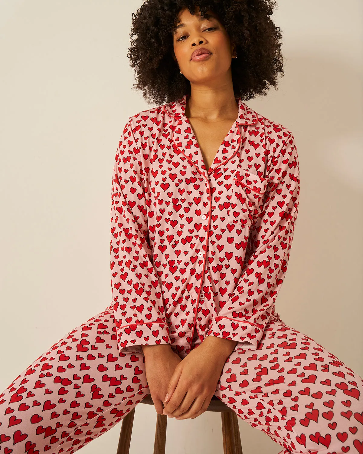 Long Pyjama Set - Ace of Hearts sold by Stripe & Stare