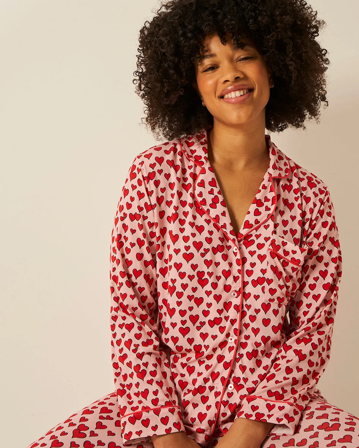 Long Pyjama Set - Ace of Hearts sold by Stripe & Stare product image thumbnail 5